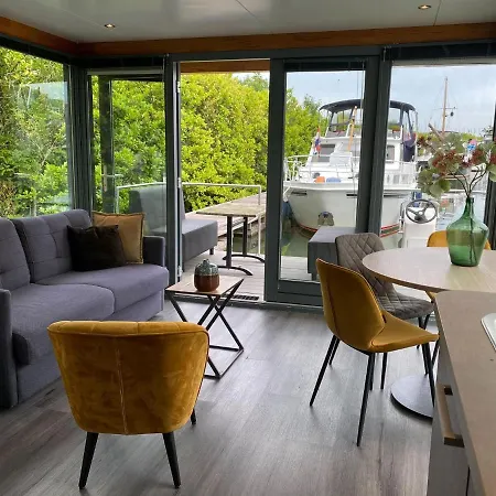 Botel Modern House Boat In With Jetty