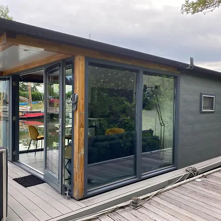Modern House Boat In With Jetty Monnickendam
