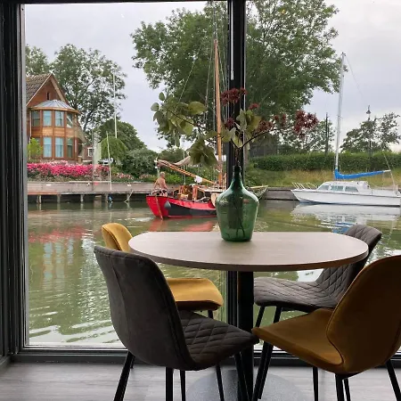 Modern House Boat In With Jetty Monnickendam