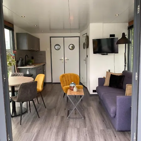 Modern House Boat In With Jetty Botel Monnickendam