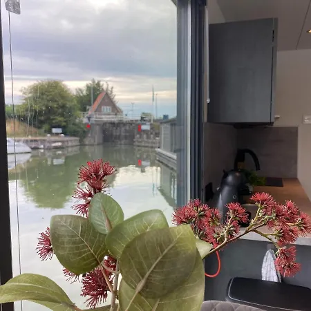 Botel Modern House Boat In With Jetty